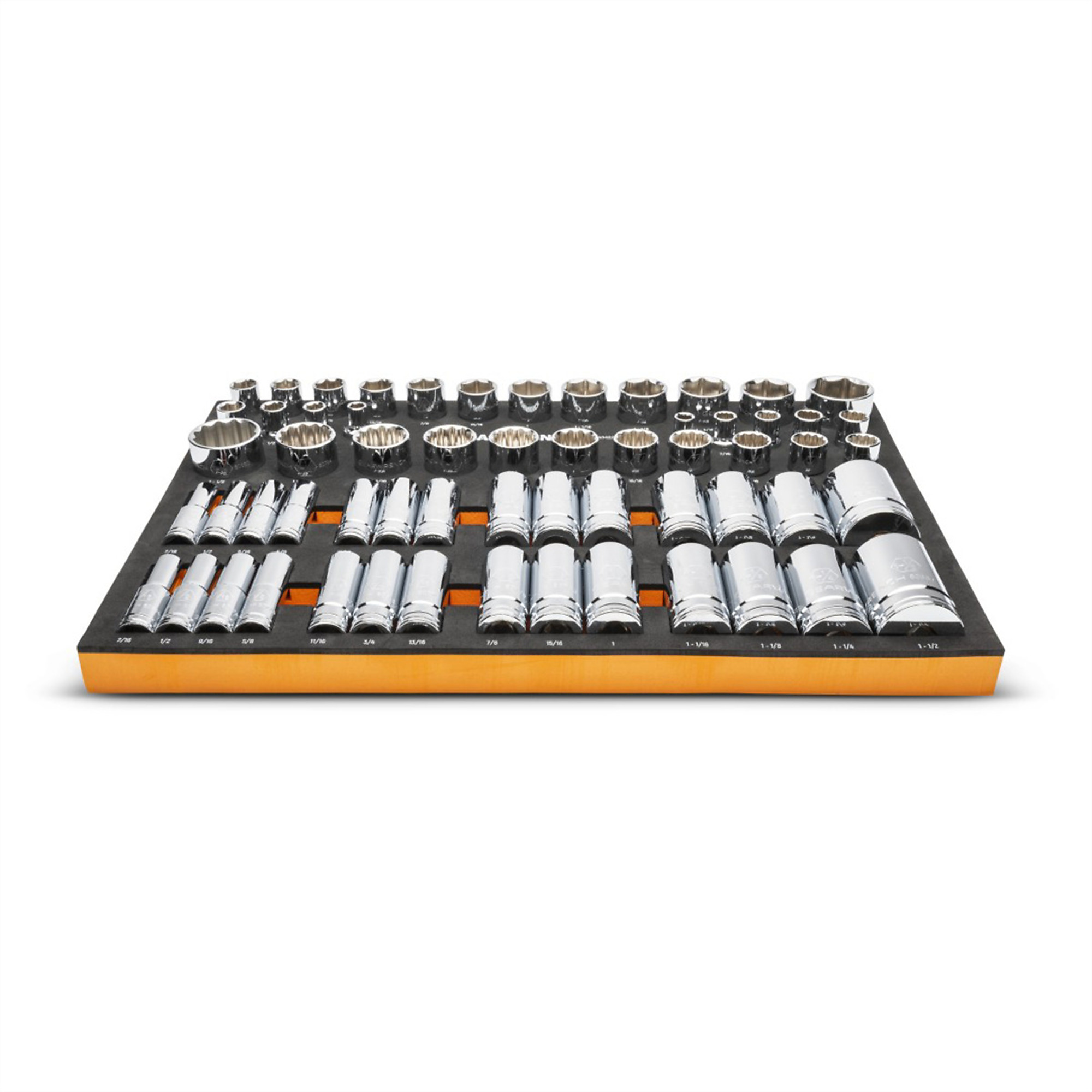 GearWrench 1/2in. Drive SAE Socket Set — 60-Pc., Standard and Deep, Chrome, Model# KDTGWMSSKT12SAE